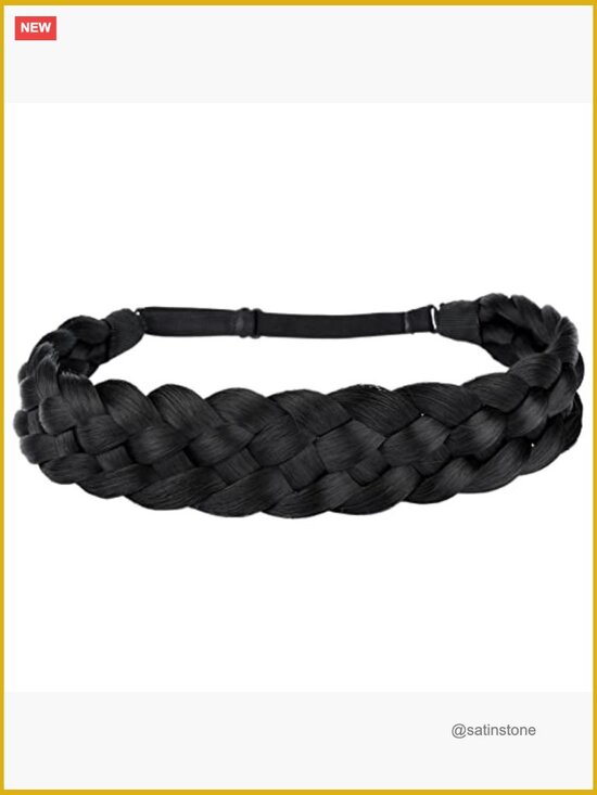 5 Strands Chunky Braided Hair Headband Elastic Stretch Synthetic Hairpiece main image 2